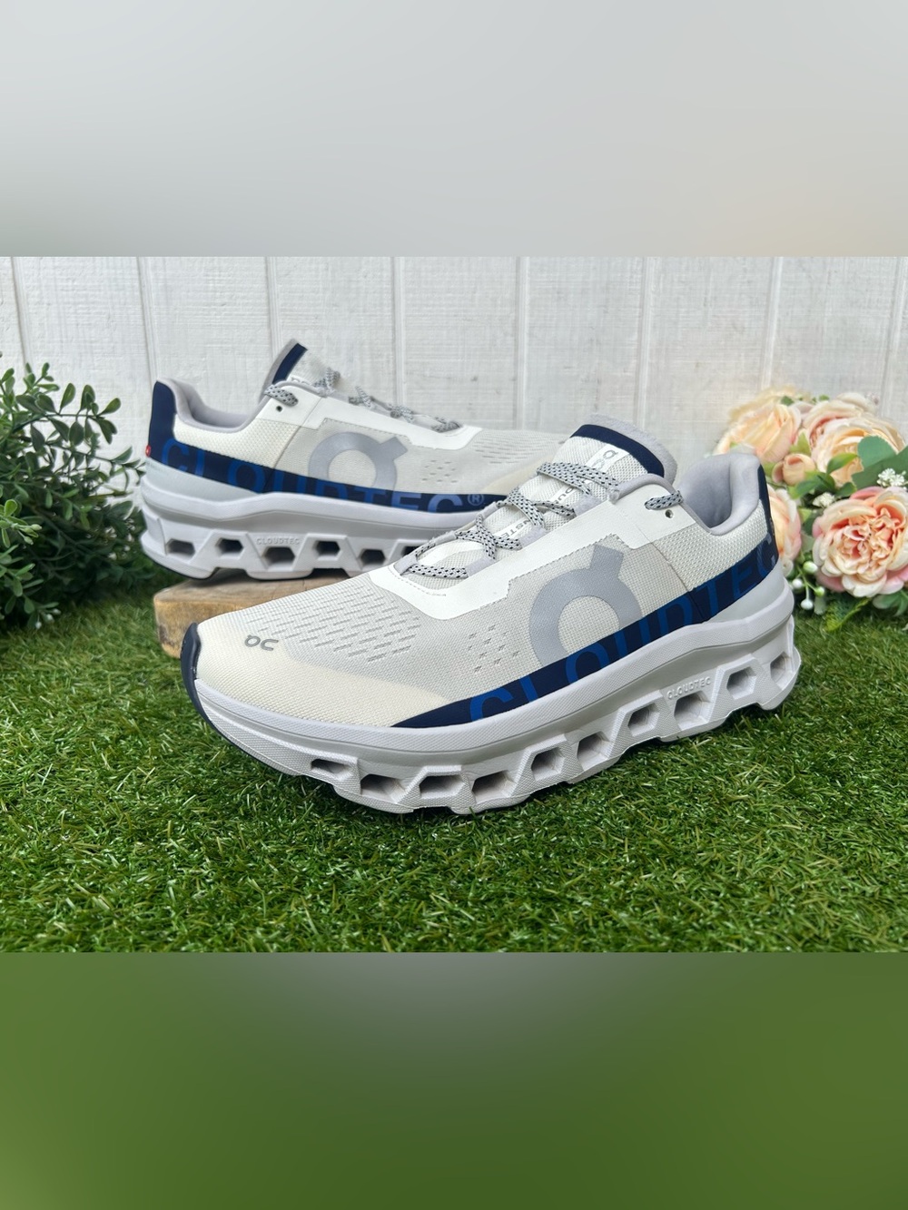 On Running Cloudmonster Ivory | Midnight men size 10 gently used - Picture 8 of 16